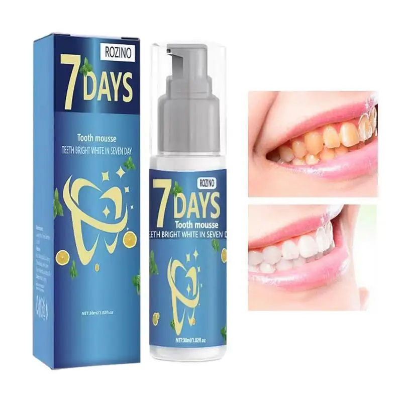 

White Teeth Mousse Yellow Teeth Corrector 30ml Adults Toothpaste For Whiter Teeth Freshing Breath & Healthy Gums Deep Cleaning