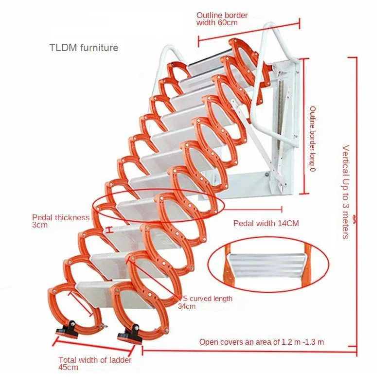 Двухслойная складная телескопическая стремянка простая домашняя лестница