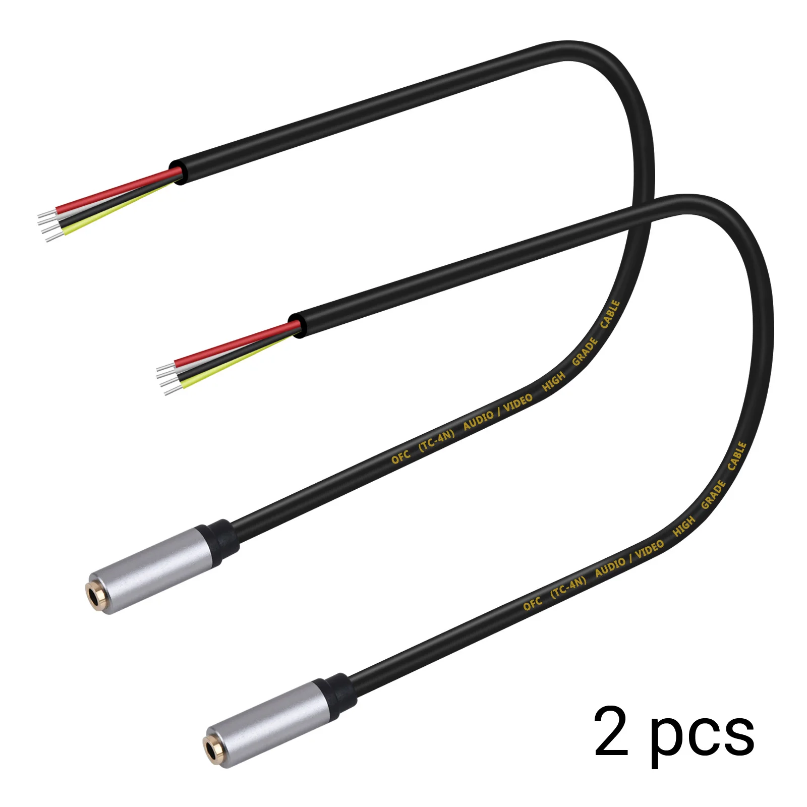 

Replacement 3.5mm Female Jack to Open Wire Open TRRS 4 Pole Stereo 1/8"Connector Audio Cable for Headset Microphone Cable Repair