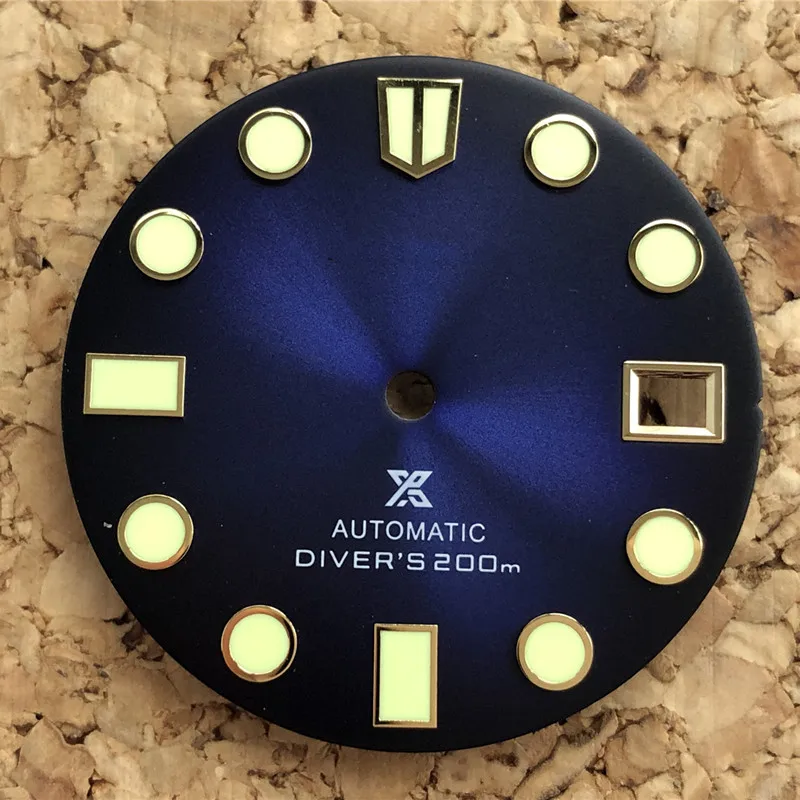 

S-Watch циферблат с s-логотипом темно-синяя Солнцезащитная полоса 28,5 мм супер swiss c3 lume подходит для nh35 чехол и nh36 механизм для skx007/009