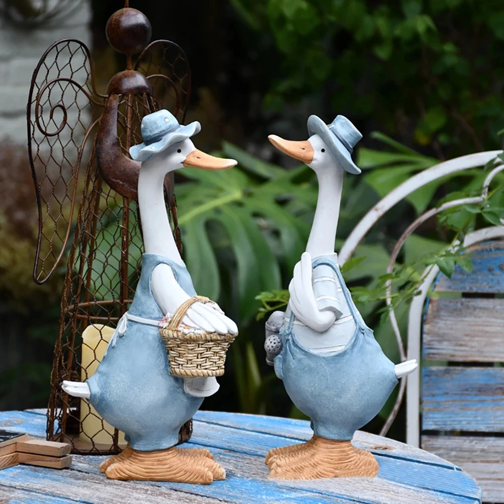 

1Pcs Resin Duck Ornaments Artificial Duck Garden Sculpture Animal Statue Decoration Simulation Pond Decor Landscape Crafts