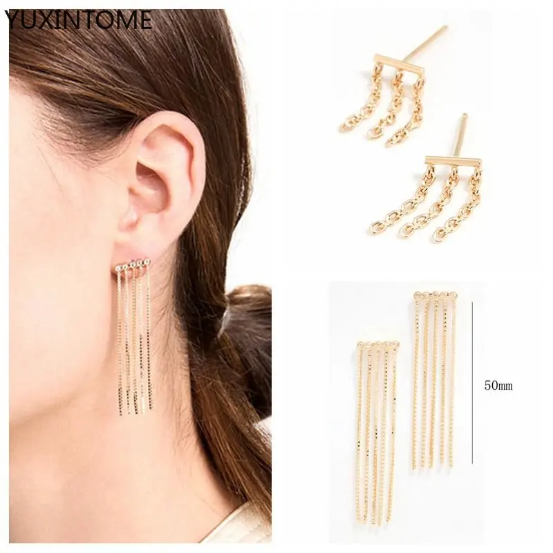 

925 Sterling Silver Ear needle Waterfall Tassel Long Short Stud Earrings Zircon Luxury Earring Fashion Wedding Jewelry for women