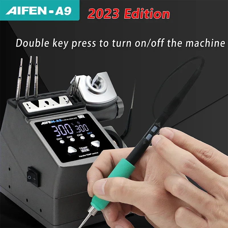 Фото Паяльная станция AIFEN A9 с паяльником и ручкой C210/C245/C115 для пайки электронных плат, BGA-пайки и ремонта, бессвинцовая №5
