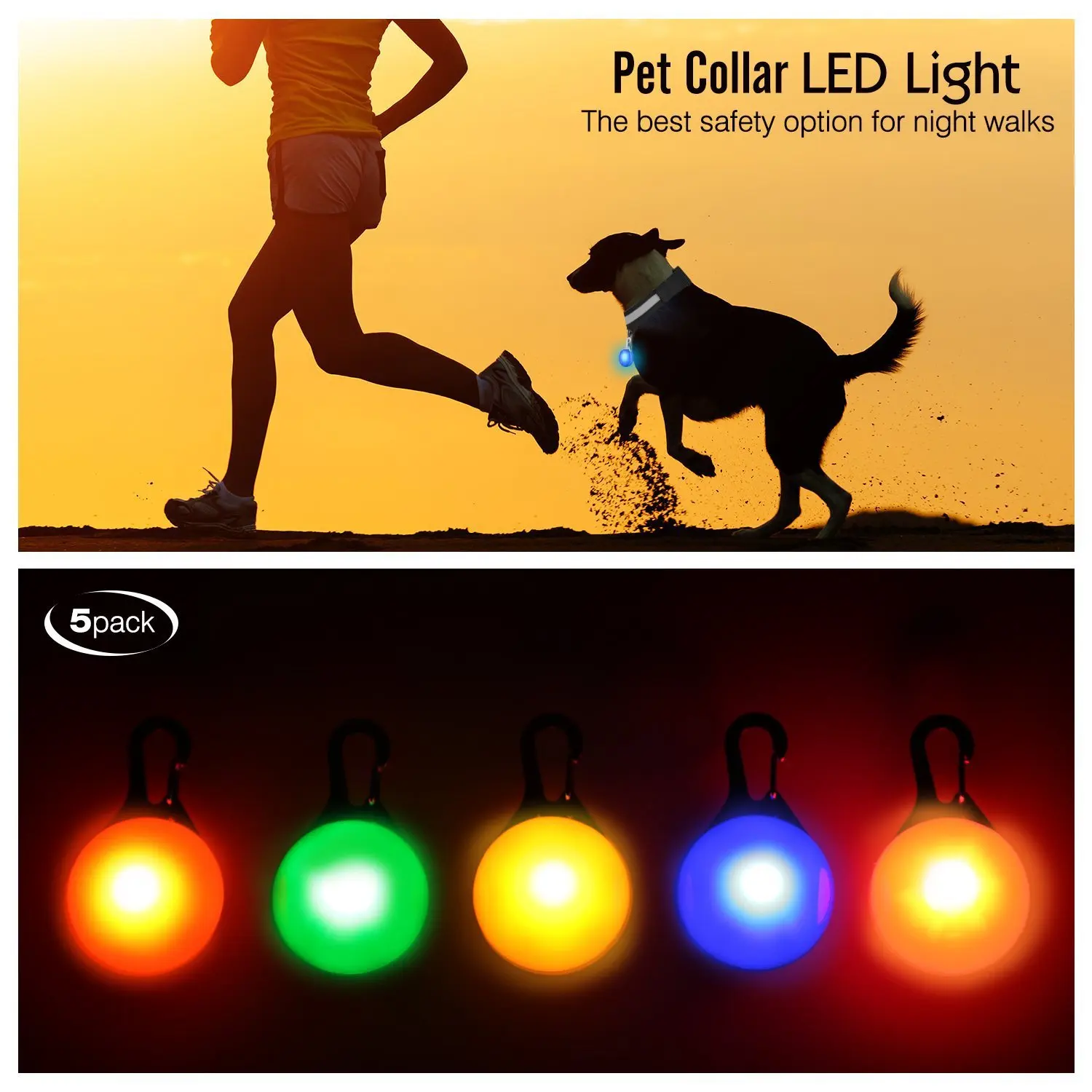 

1 Pcs LED Luminous Collar Pet Dog Pendant Night Safety Glowing Pendant Light Collar Pedant Pet Supplies Dog Or Cat Accessories