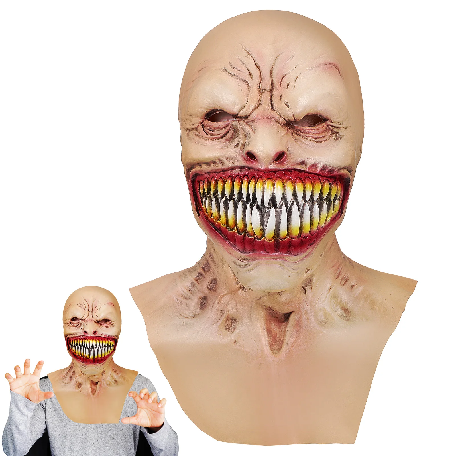 

Zombie Mask Scary Halloween Photo Booth Props Adult Aldult Adults Horror Realistic