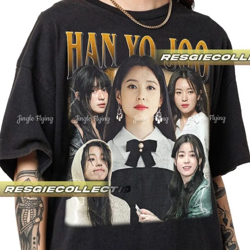 Ограниченная серия Han Yo Joo Kdrama Pop Футболка Винтажная рубашка унисекс