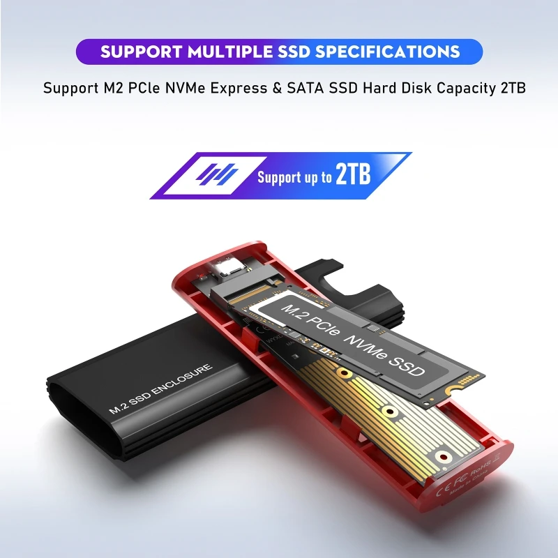 

Внешний корпус для SSD-накопителя M.2 NVME PCIE NGFF Sata M-Key M/B Key, чехол для ноутбука K1KF