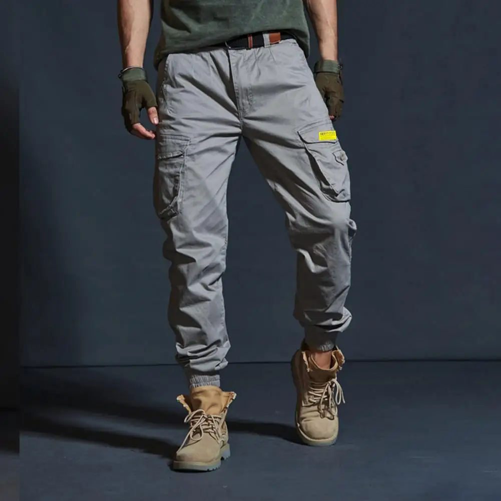 

Popular Sport Pants Temperament Joggers Pants Zipper Fly Pure Color Ankle Tied Pants Breathable