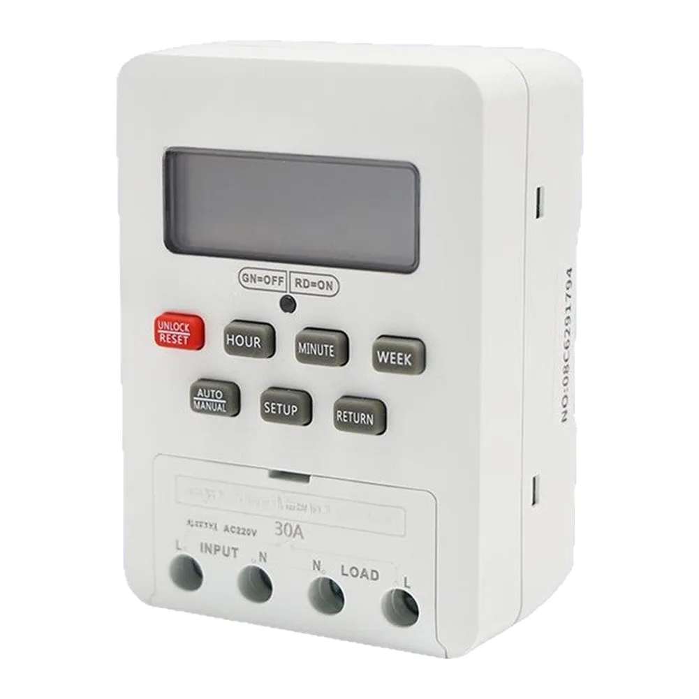 Фото Таймер-выключатель KG316T 30A AC220V с ЖК-дисплеем, недельная/ежедневная программа для водонагревателя/роутера, монтаж на DIN-рейку №3