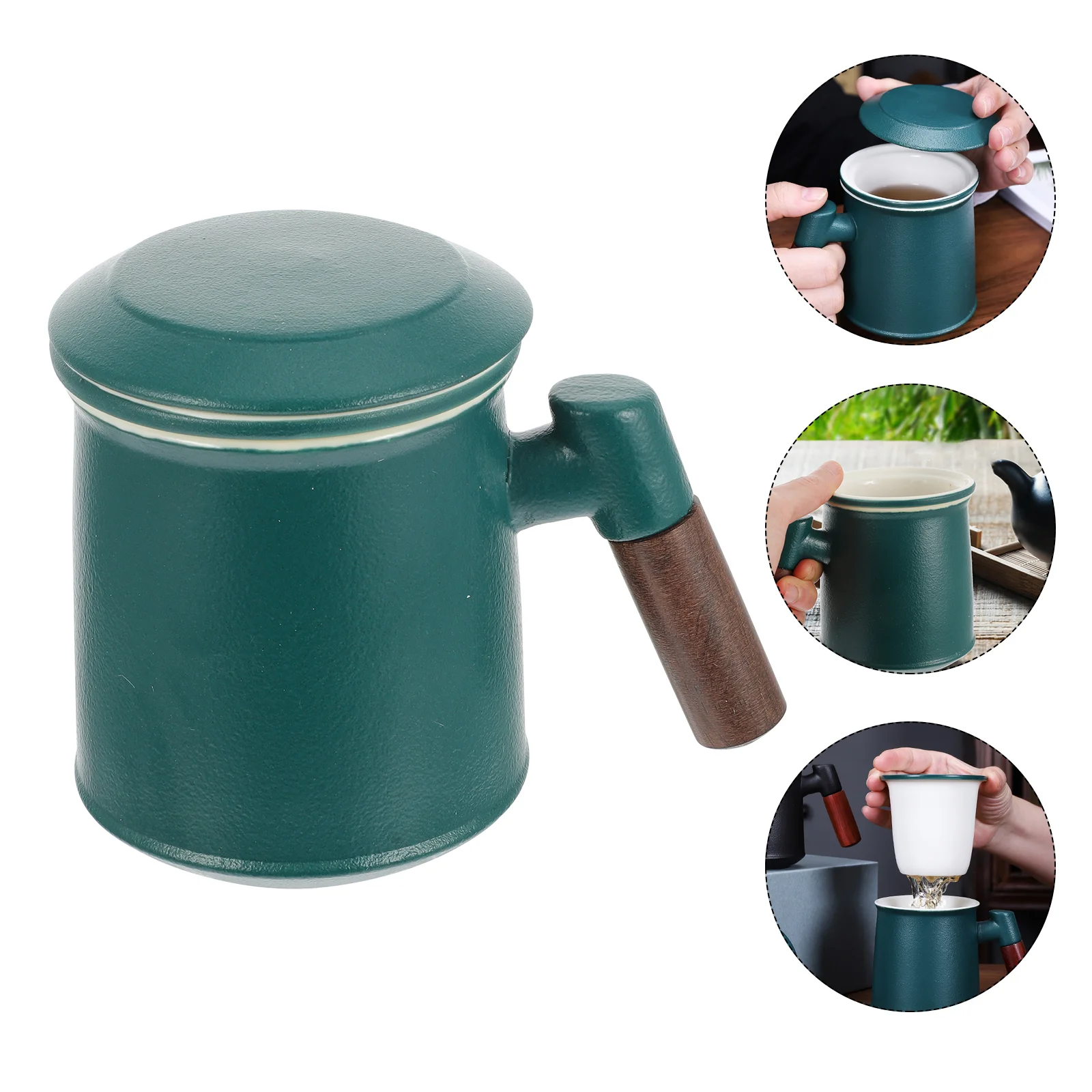 

Ceramic Tea Cup Office Water Cup Drinks Cup Anti-scald Drinking Cup 400ml