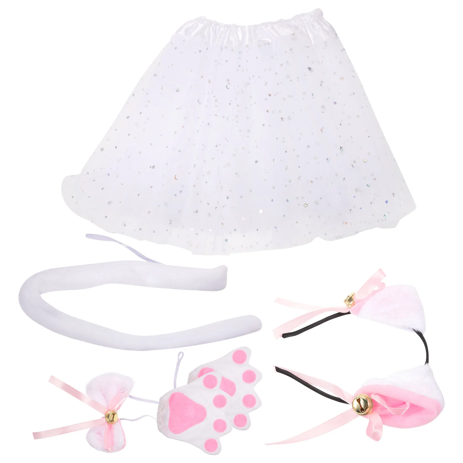 

Cat Costume Girls Kids Hair Accessories Party Accessory Cosplay Tail Prop Halloween Ears Headband Headgear
