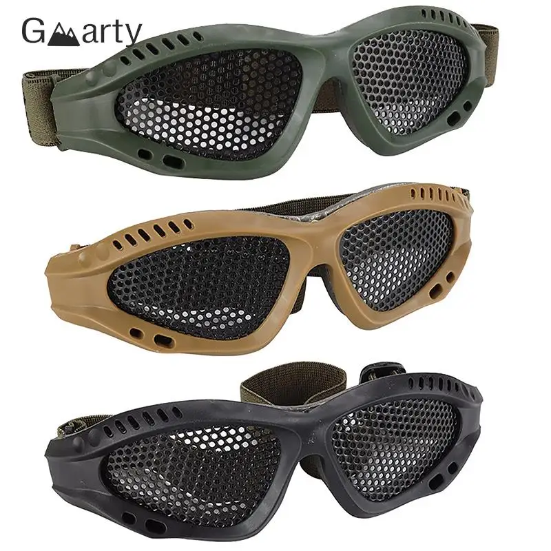 

High Quality Tactical Goggles Eyewear Steel Wire Mesh Net Glasses Shock Resistance Eye Game Protector