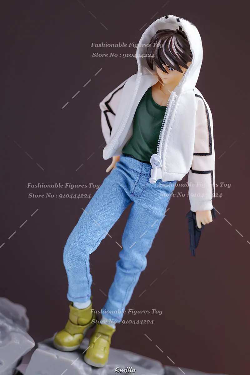 Фото Комплект спортивной одежды SHF в масштабе 1/12: куртка с капюшоном на молнии и джинсы для фигурки солдата-водителя Хиро Юя, подходит для 6-дюймовых фигурок. №4