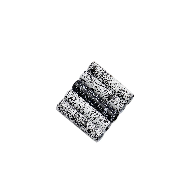 Weiou 4.6*20mm Speckle Lace Tips White Black Spray Spot String Aglets Easy Ends Installation For Canvas Snkeaker Shoe Cordones