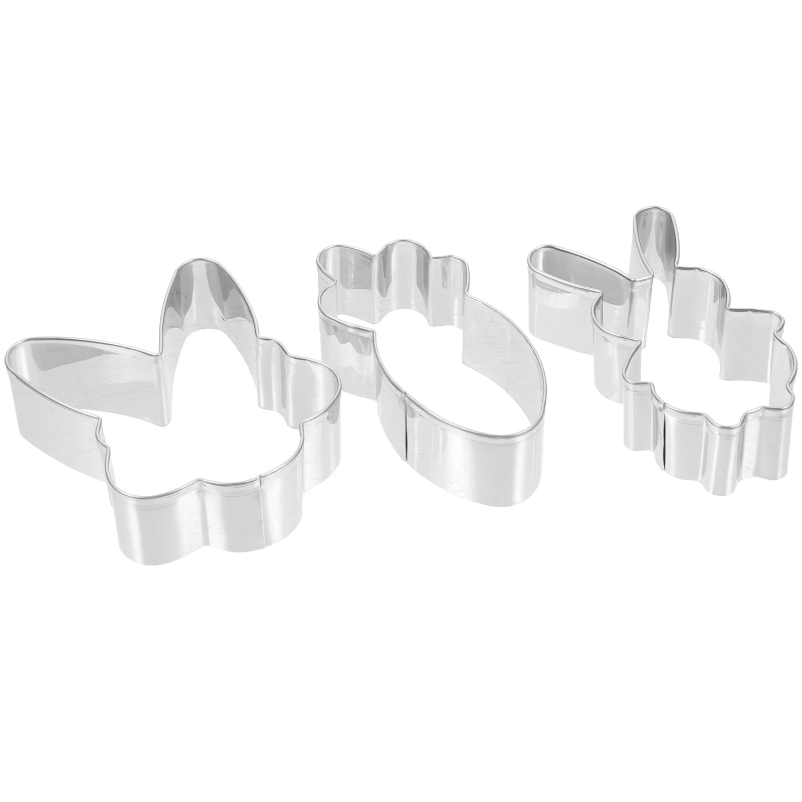 

3Pcs Stainless Steel Biscuit Molds Reusable Cookie Cutters Compact Cookie Molds