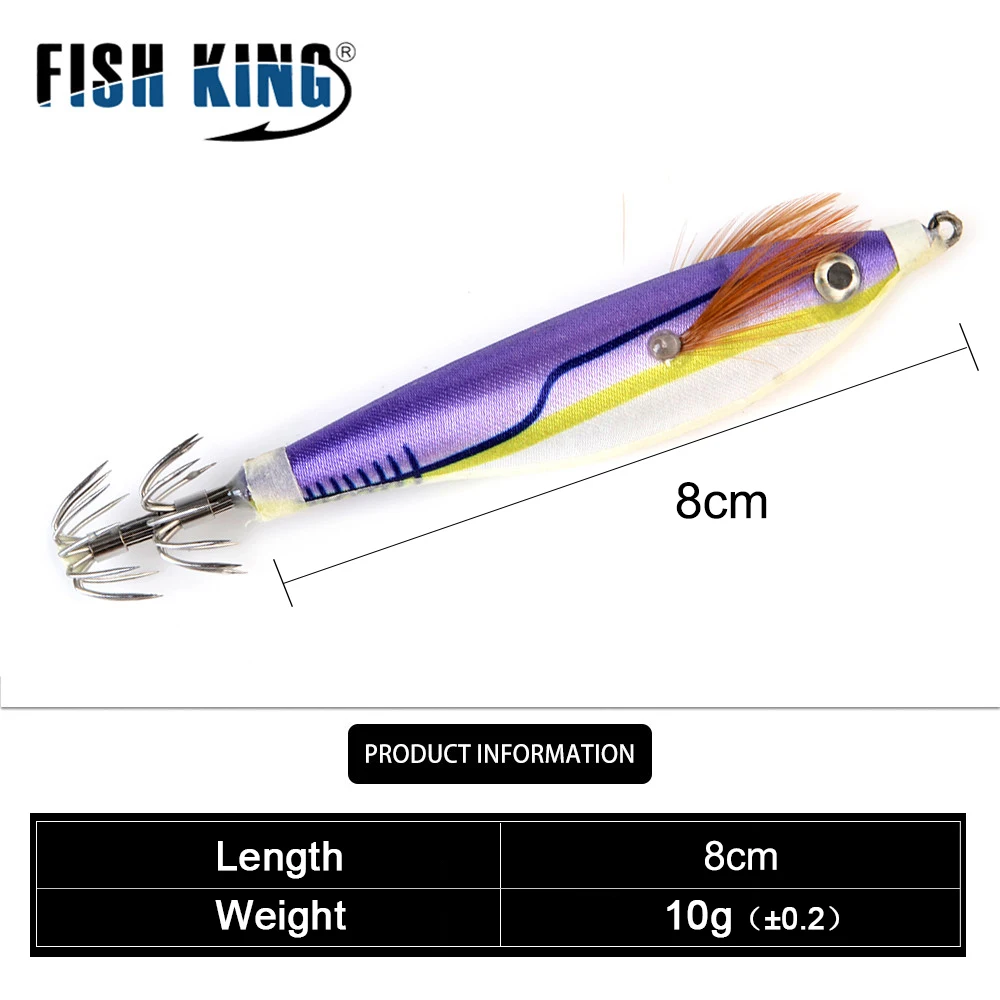 

Fish King 1 PC 9cm Fishing Lure Hard Bait Fake Shrimp Wood Bait With Squid Hook Artificial Lure Jigging Lure For Carp Fishing