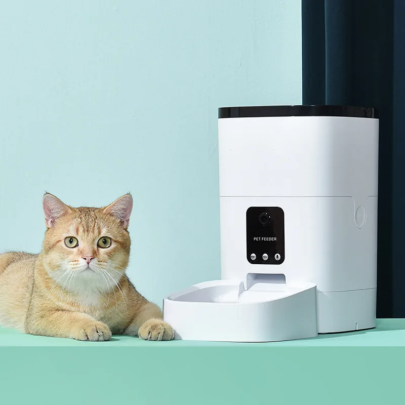 

Squeeze Plastic Cat Feeder No Smell Rechargeable Quiet Design Automatic Travel Cat Bowl Transparent Gatos Produtos Cat Products