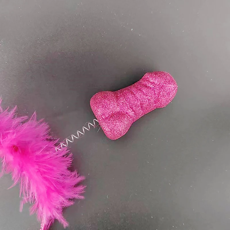 NewStyle Повязка на голову для девичника с красным и розовым пером сексуальная