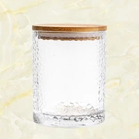 1pc glass sealed can food storage tank bamboo lid tea canister candy storage container for home restaurant transaprent