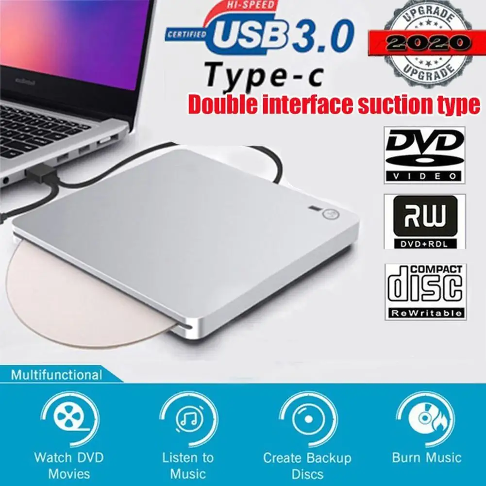 

Внешний Blu-Ray привод USB типа C, USB 3,0, устройство для записи CD, комбинированный Blu-Ray рекордер, воспроизведение 3D видео, выдвижение одним касанием для рабочего стола