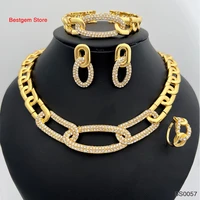 dubai womens jewelry set necklace and earrings for wedding banque party free shipping