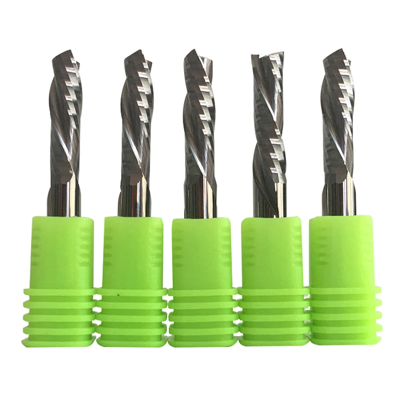 

1 шт. 3,175 мм 4 мм 5 мм 6 мм AAA левшей 2 спиральные фрезы с канавками вниз резка карбидная Концевая фреза левшей спиральный резак