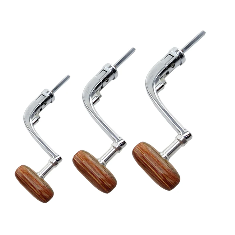 

New Metal Spinning Reel Folding Rocking Arm Wheel Grasp Wooden Rocking Handle Fishing Accessories