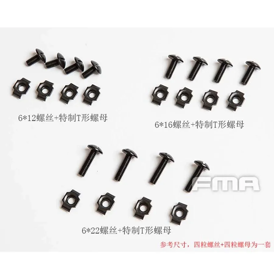 4 шт./лот черный набор винтов для рельса шлема FMA фиксированные винты ремня болты и