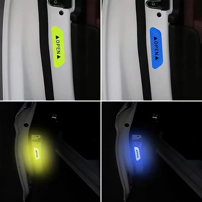 4 szt. Zderzak drzwi samochodu odblaskowe otwarcie ostrzegawczy pasek bezpieczeństwa samochód ciężarowy motocykl antykolizyjny blask ciemny