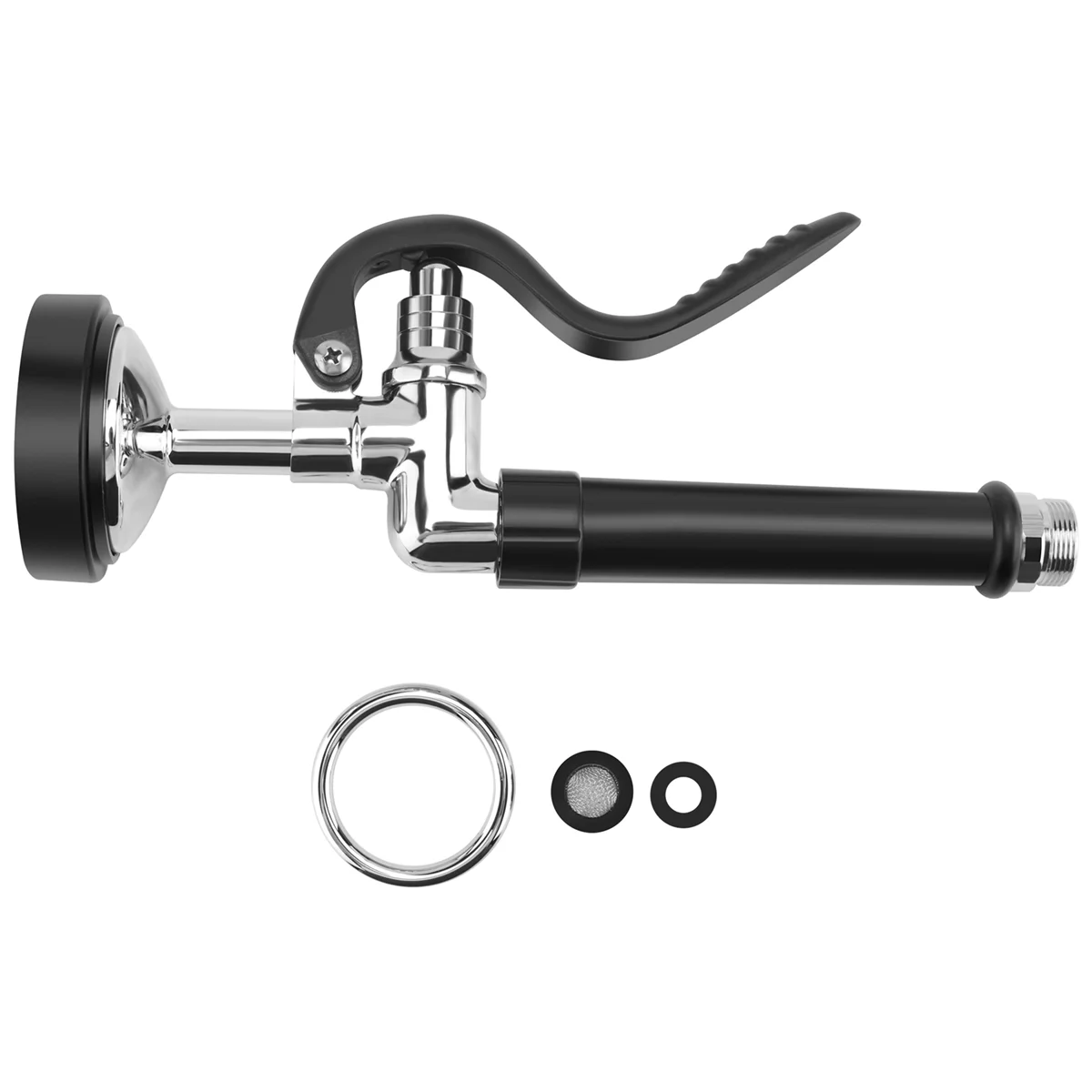 Pre Rinse Sprayer Commercial Kitchen Faucet Parts Chrome Finished (Black) |