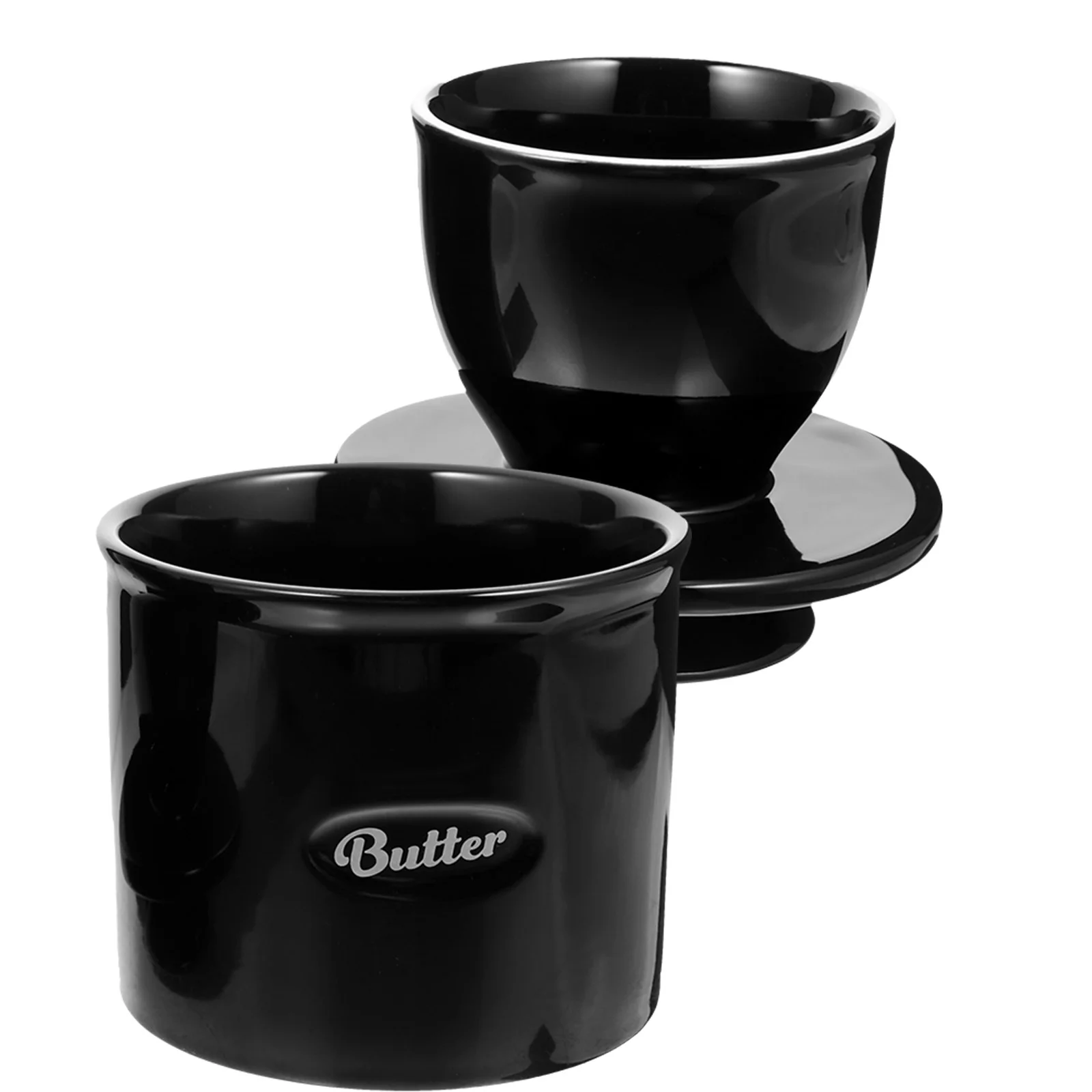 

Ceramic Butter Jar Kitchen Utensil Reusable Dessert Holder Container Fridge Dish Containers Food Glass