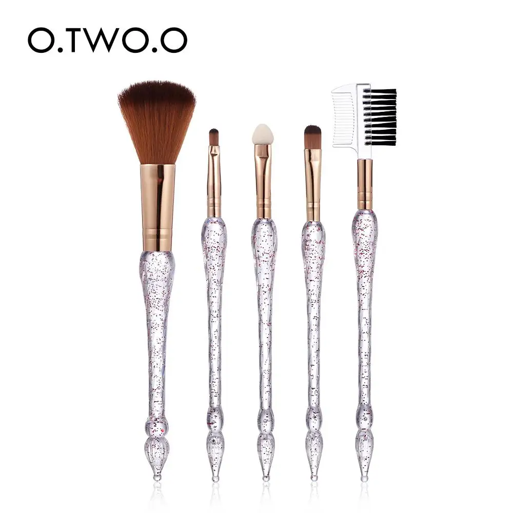 

5pcs Set Loose Powder Blush Brush Transparent Crystal Makeup Brush Eyeshadow Brush Makeup Brushes Soft Bristle Brushes Lip Brush