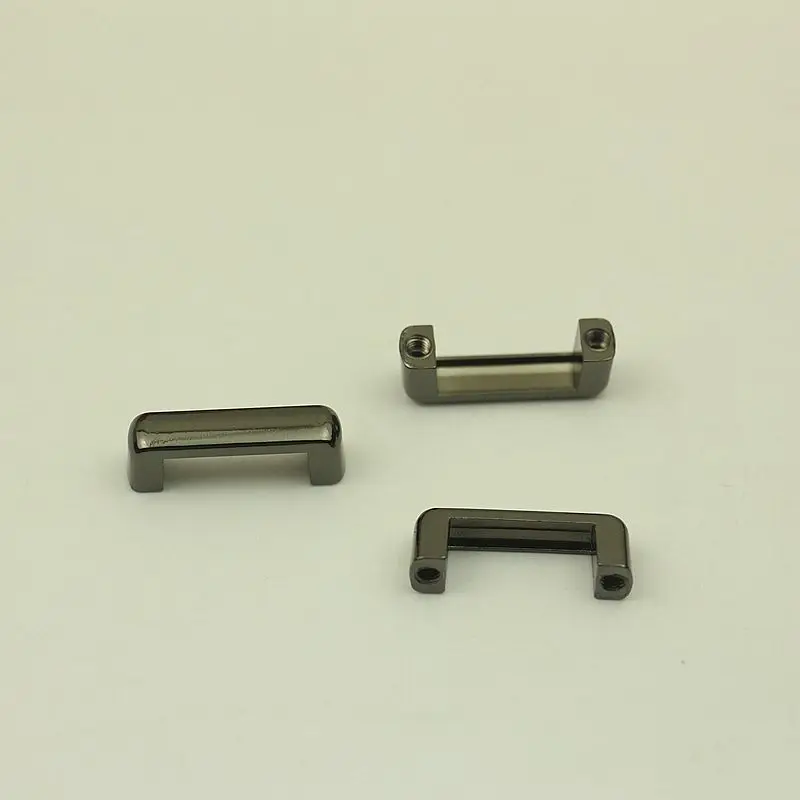 30Pcs 16mm Metal Bag Deco Buckles Arch Bridge Hanging Hooks Screw Connector for Bags Strap DIY Leather Crafts Accessories