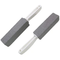 hot pumice stone toilet cleaning tool with stained handle and hard strong removal of urine stains and yellow stains