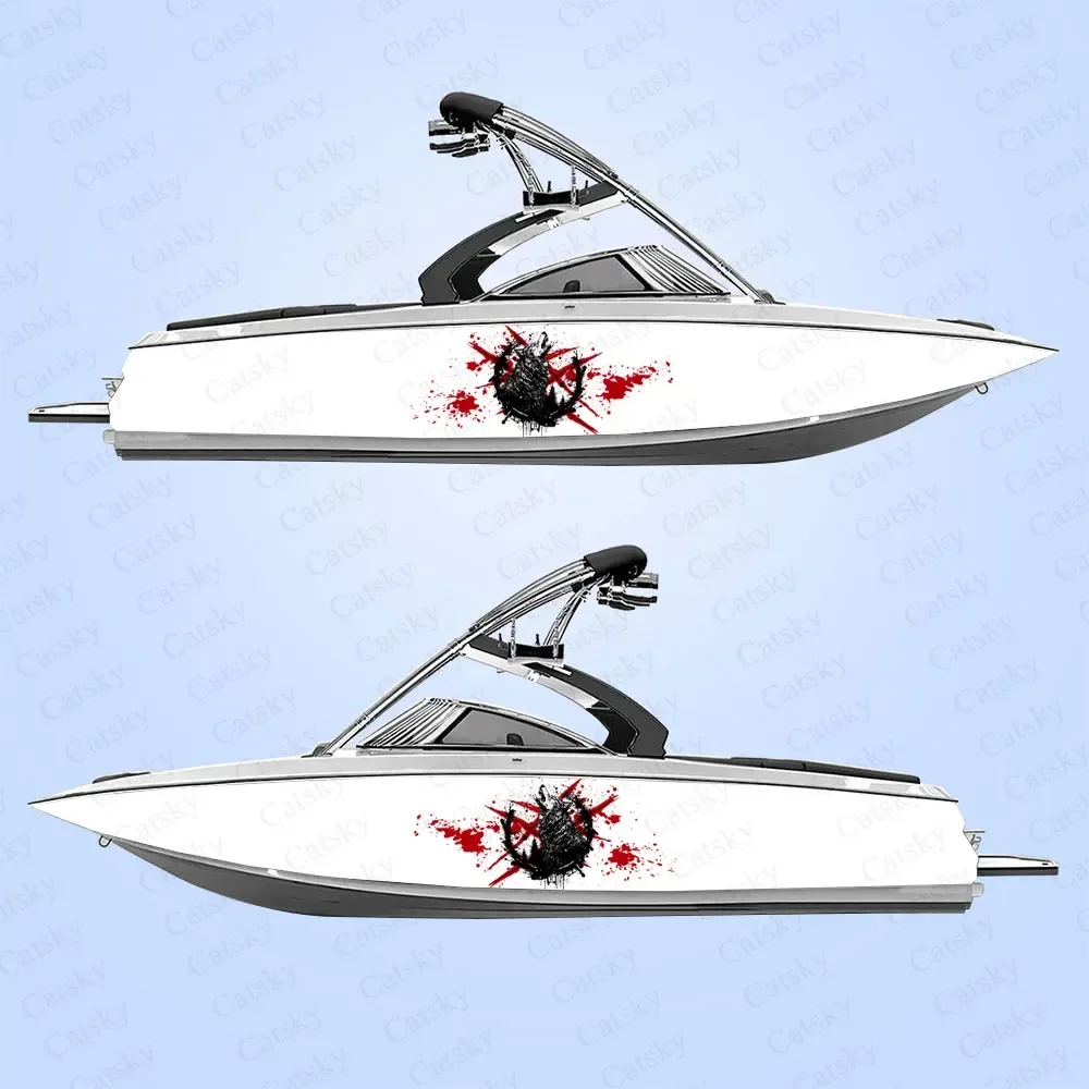 2 шт. виниловые водонепроницаемые наклейки с изображением тигра и крови