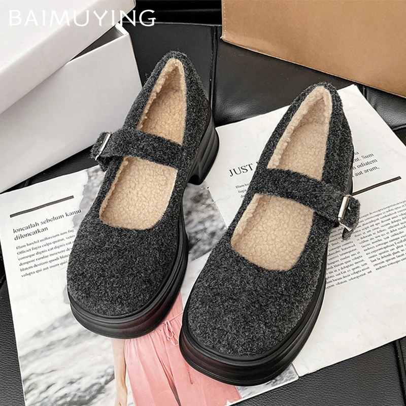 Женские замшевые лоферы на платформе модные туфли высоком массивном каблуке