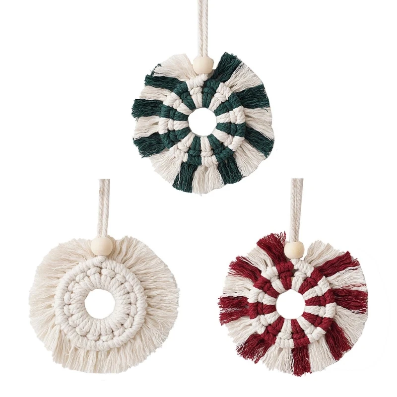 

Christmas Tree Hanging Decorations Handmade Cotton Rope Woven Ornament
