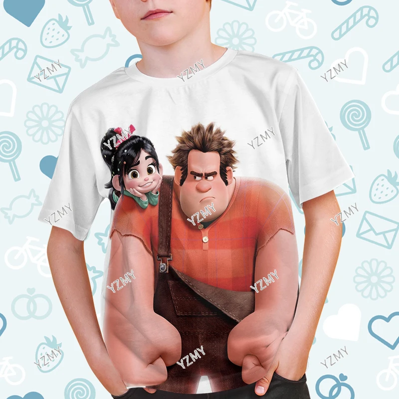 Летняя мужская футболка с 3D-принтом Disney в стиле Ralph Lauren детская повседневная