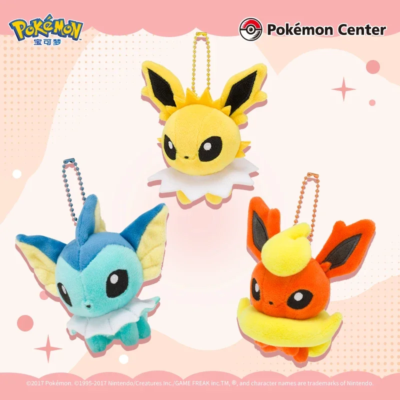 Подлинная плюшевая игрушка Pokemon Eevee Sylveon мягкая и липкая кукла серии брелок Vaporeon