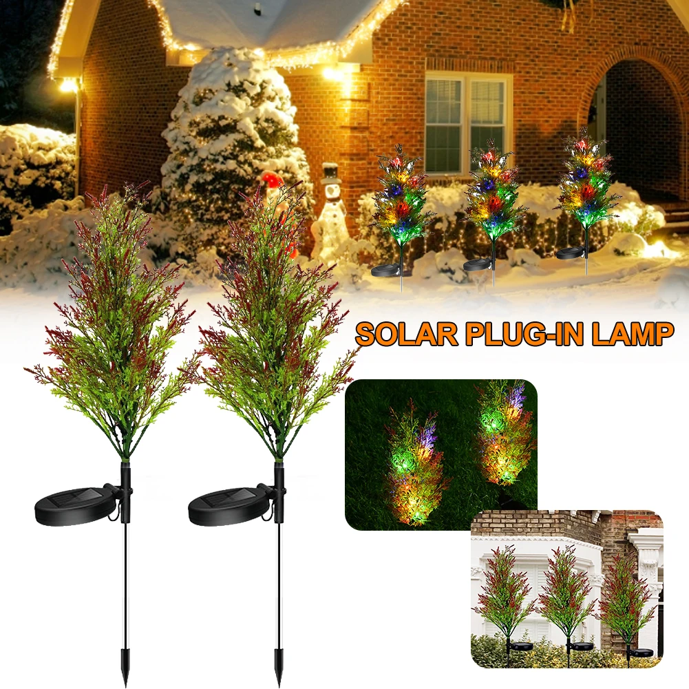 

Solar Christmas Tree Lights Outdoor Waterproof Stake Lights Christmas Decorative Landscape Trees Home Lawn Yard Decoration
