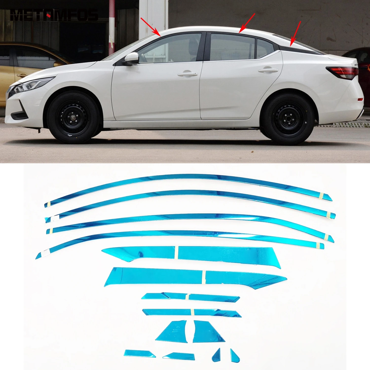 

For Nissan Sentra Sylphy 2020 2021 2022 2023 2024 Upper Window Sill Frame Strip Cover Molding Trim Bezel Accessories Car Styling