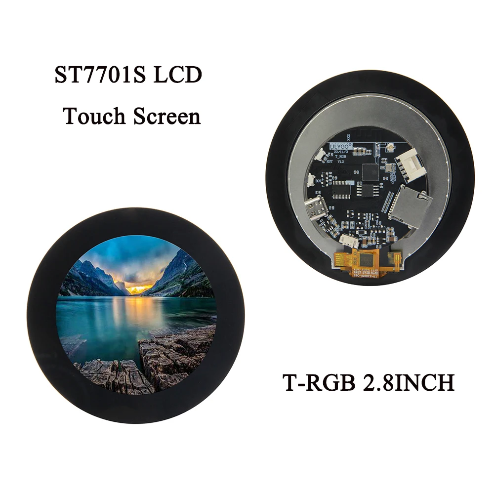 

ST7701S Screen LILYGO® T-RGB ESP32-S3 2.8 inch LCD Touch Round Display ESP32-S3R8 Development Board Support WIFI Bluetooth TF