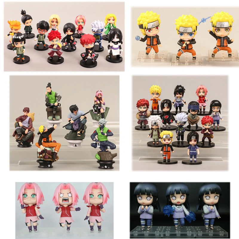 

NEW Anime Naruto Shippuden Hinata Sasuke Itachi Kakashi Gaara anime figure Q Version PVC Figures Toys Dolls Kids Birthday Gifts
