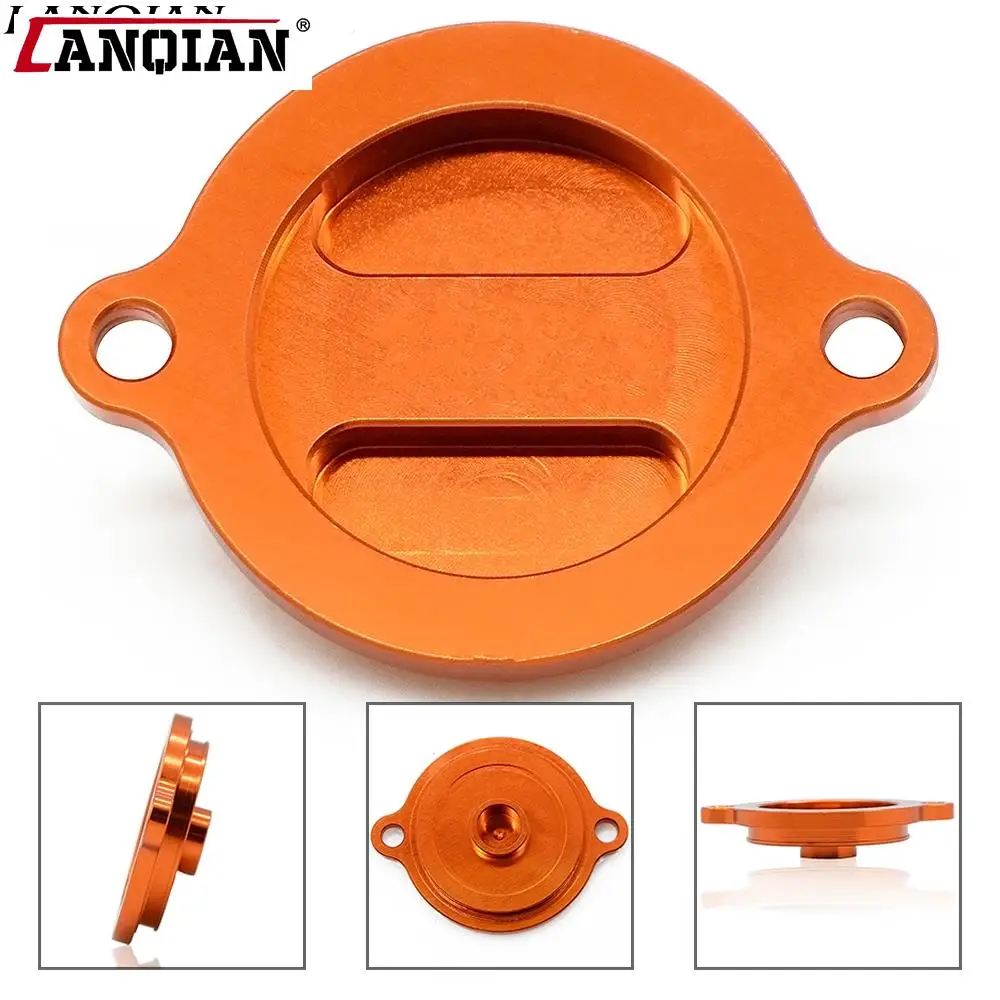 

Motorcycle Accessories Orange Engine Oil Filter Cover Cap Fluid Reservoir Caps For 690SMC 690 SMC R Aluminum 2008 - 2016