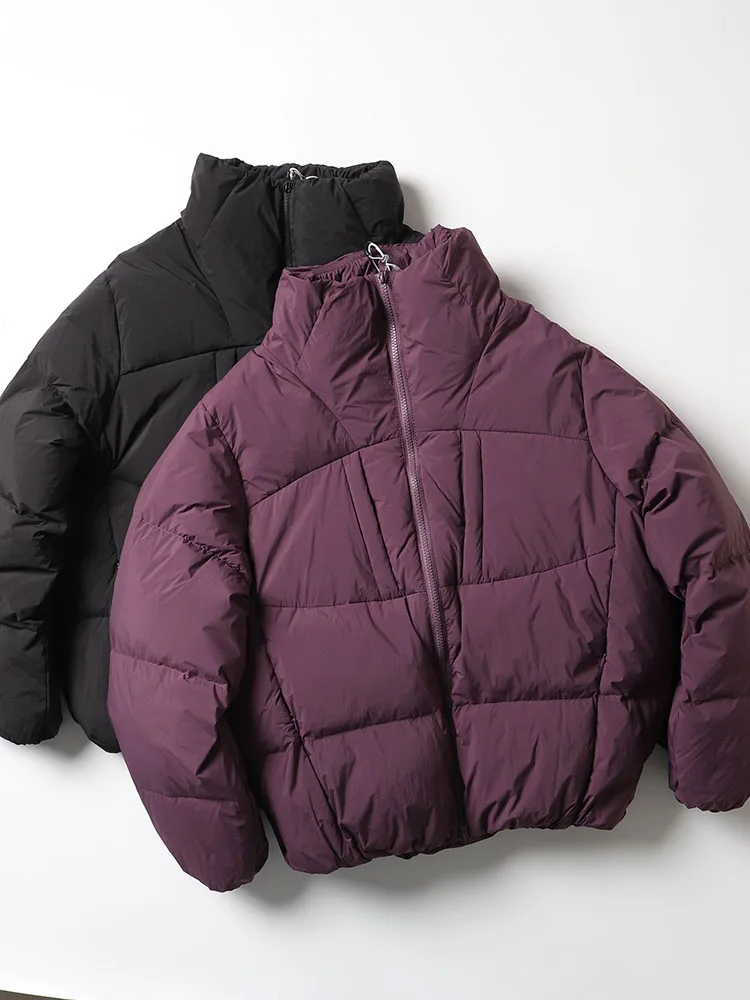 Sle Super Handsome High Fluffy 90 White Duck Down Японская мода Короткое свободное пуховое пальто BF с