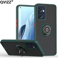 luxury matte case for oppo reno 7 5g 7 z 5 lite 5f 4 pro bracket ring shockproof phone cover for oppo a52 a72 a92 a5 a9 2020