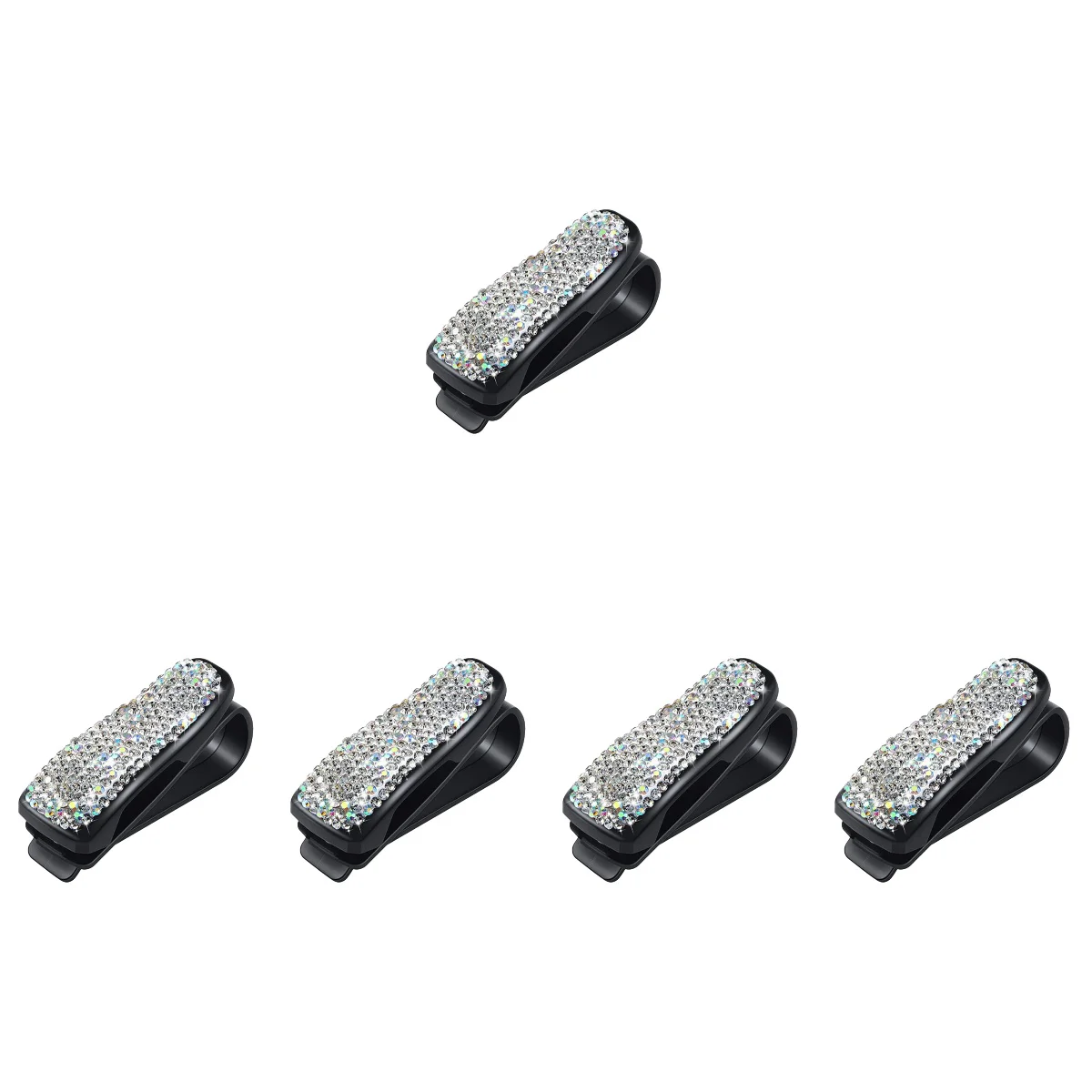 

5pcs Car Sunglass Holder Car Glasses Holder Organizer Rhinestone Eyeglasses Holder Clip