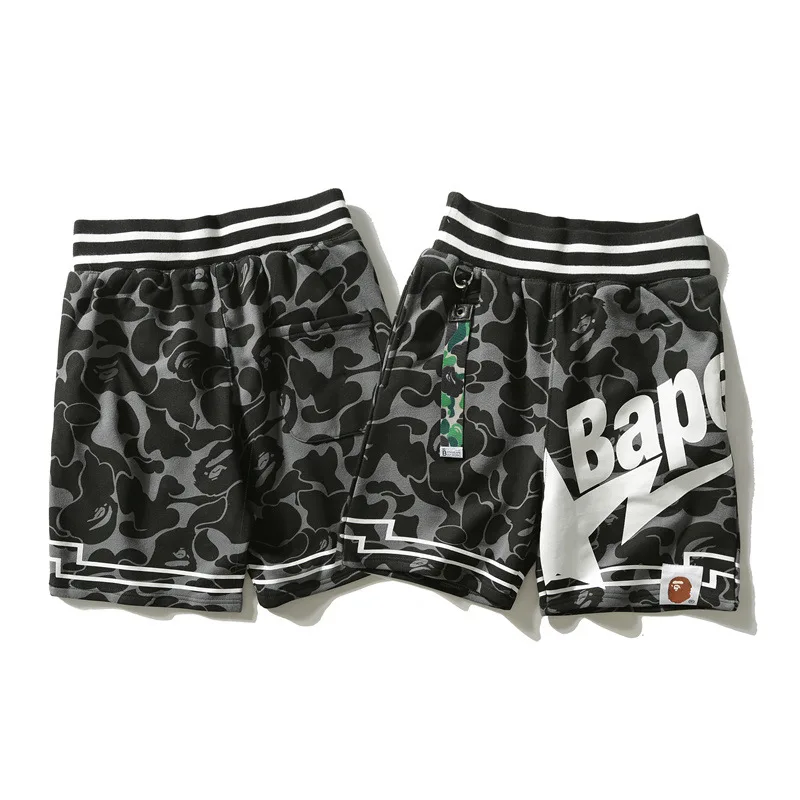 

Summer JP Camouflage Sports Shorts Joint Color Matching Casual Beach Shorts Unisex Fashion Five-point Shorts Shark Sweatpants