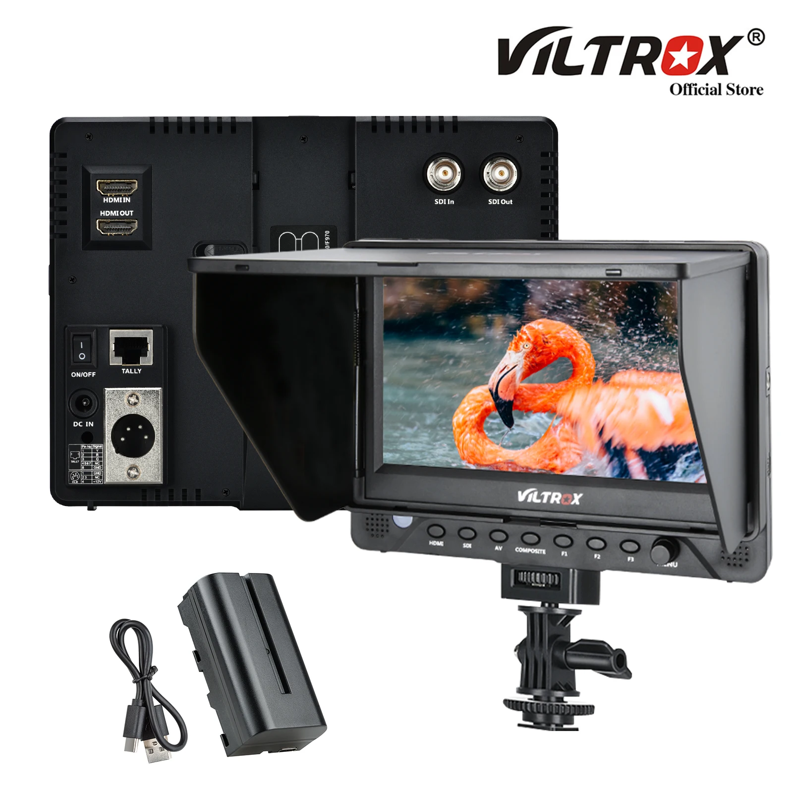 

Viltrox DC-70EX 7-дюймовый 4K HD видеомонитор с ЖК-дисплеем HDMI SDI AV Входное поле дисплея с батареей для Canon Nikon Sony DSLR