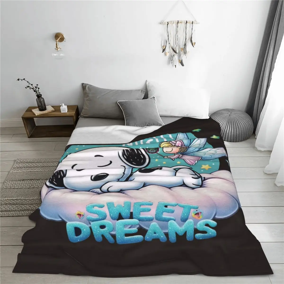 Одеяло Snoppy Good Night дорожное фланелевое одеяло для улицы теплое мягкое